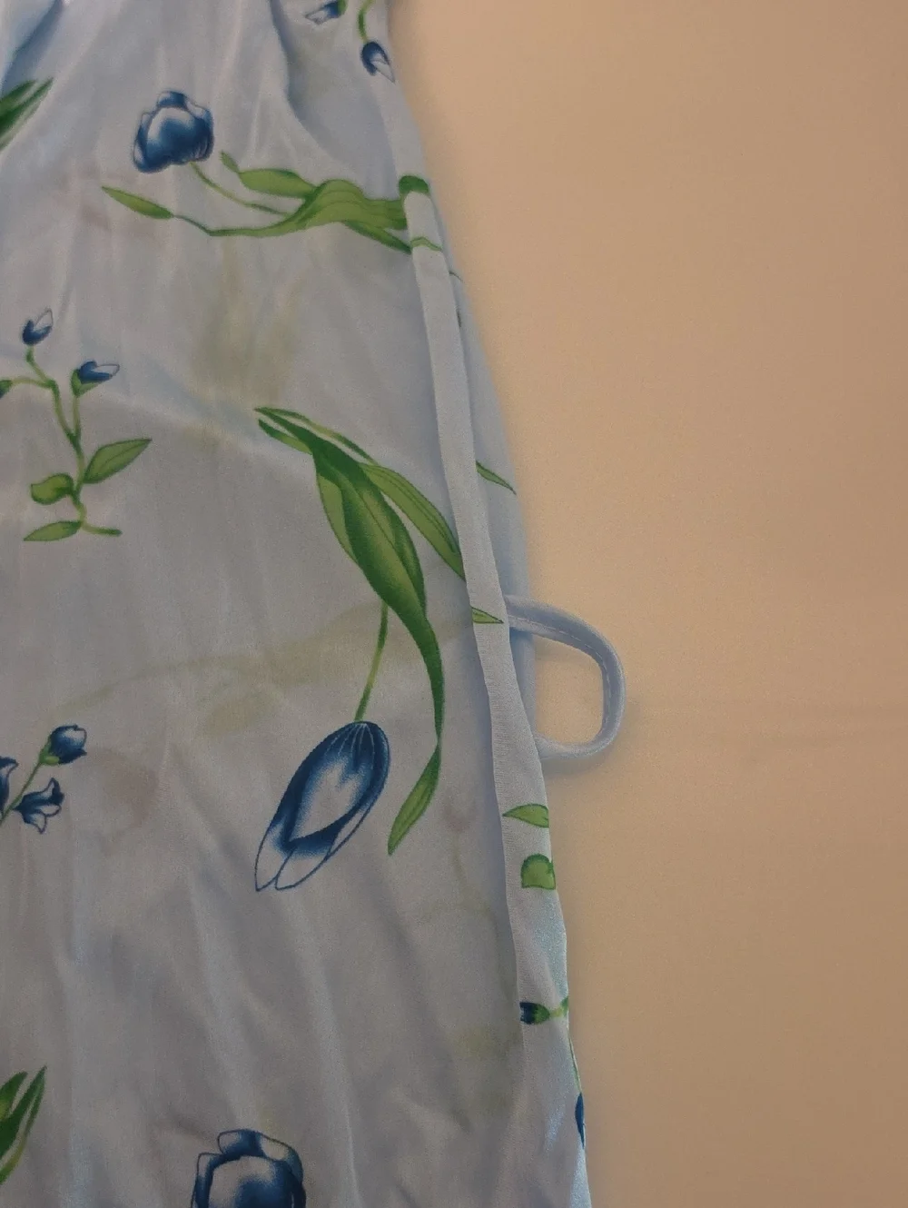 Sindrella Light Blue Floral Satin Robe & Nightgown Set -Elegant Lounge Wear XXXL